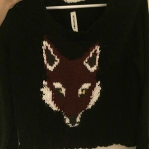Bethany Mota Cropped Fox Sweater